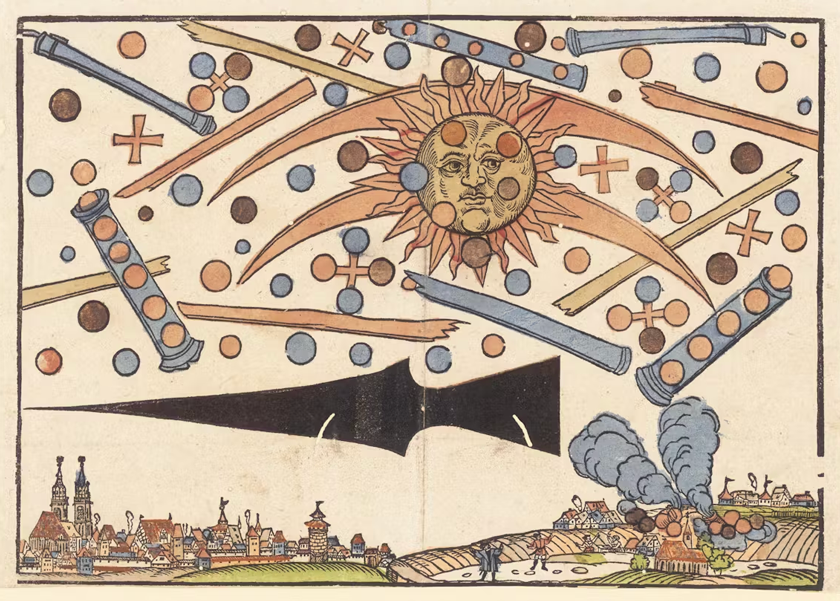 Himmelserscheinung über Nürnberg vom 14. April 1561
Glaser, Hans